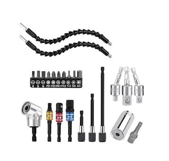 Foto 1 | Kit de Adaptador de Taladro Eléctrico con Angular 105° 24 pzas Negro