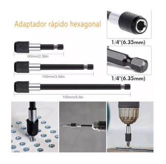 Foto 3 | Kit de Adaptador de Taladro Eléctrico con Angular 105° 24 pzas Negro