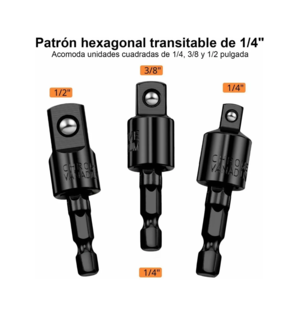 Foto 2 | Kit De Adaptador De Taladro Eléctrico Con Angular 105° 14 Pcs Negro