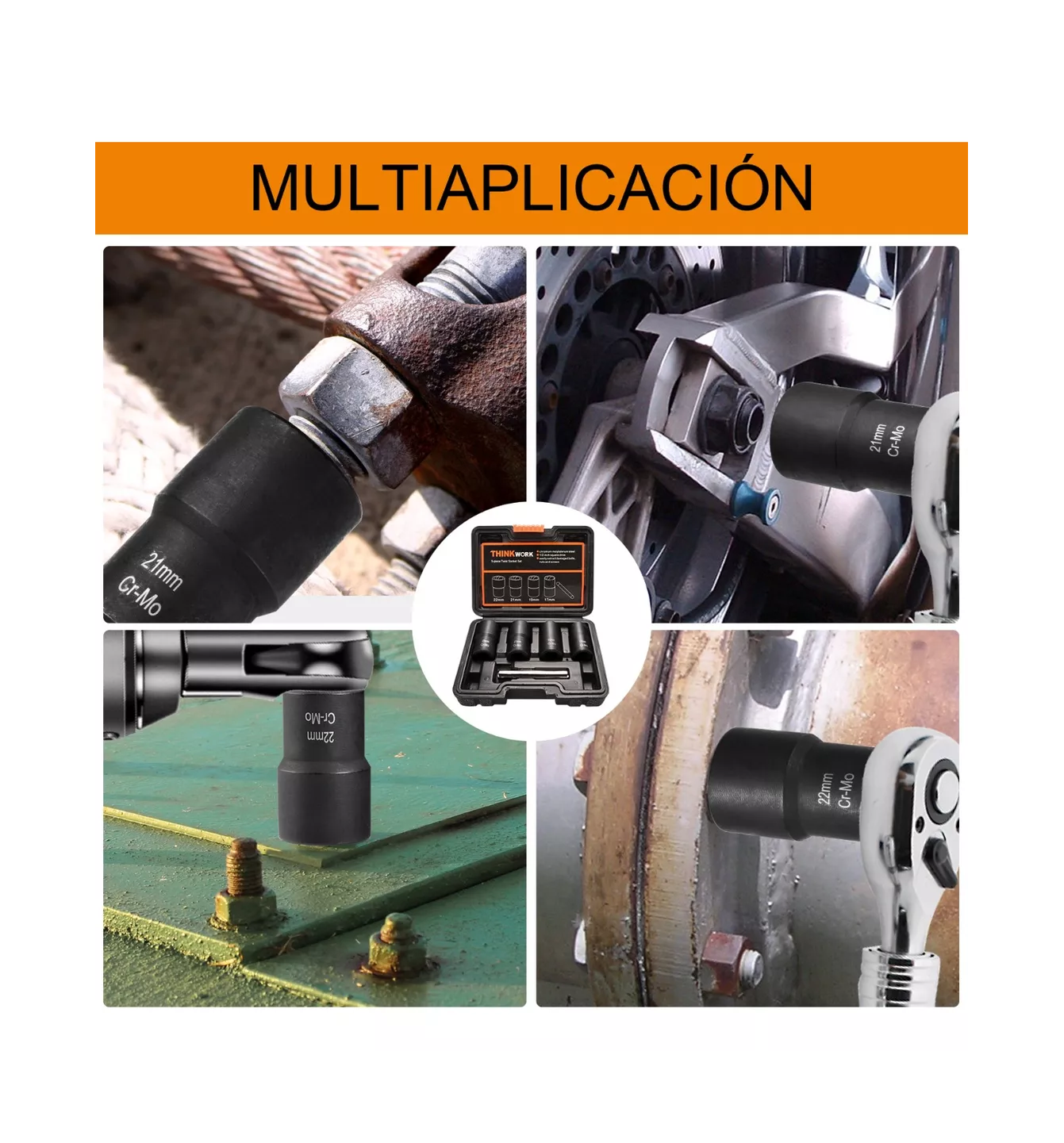 Foto 4 pulgar | Juego De Extractores 1/2'' Para Quitar Tuercas Barridas Negro Detalle Naranja