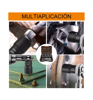 Foto 3 | Juego de Extractores 1/2'' para Quitar Tuercas Barridas Negro Detalle Naranja Belug