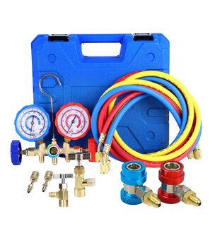 Foto 1 | Kit Juego de Manómetros Refrigeración Manifold 3 Vías 3-1000mp Azul
