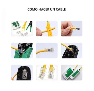 Foto 3 | Kit De Herramientas Cableado Redes Basico Rj11 Rj45 12 Pz Verde