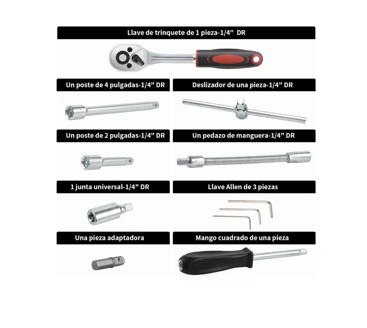 Foto 4 pulgar | Kit Juego De Herramientas Mecanicas Manuales Mecanico Dados T