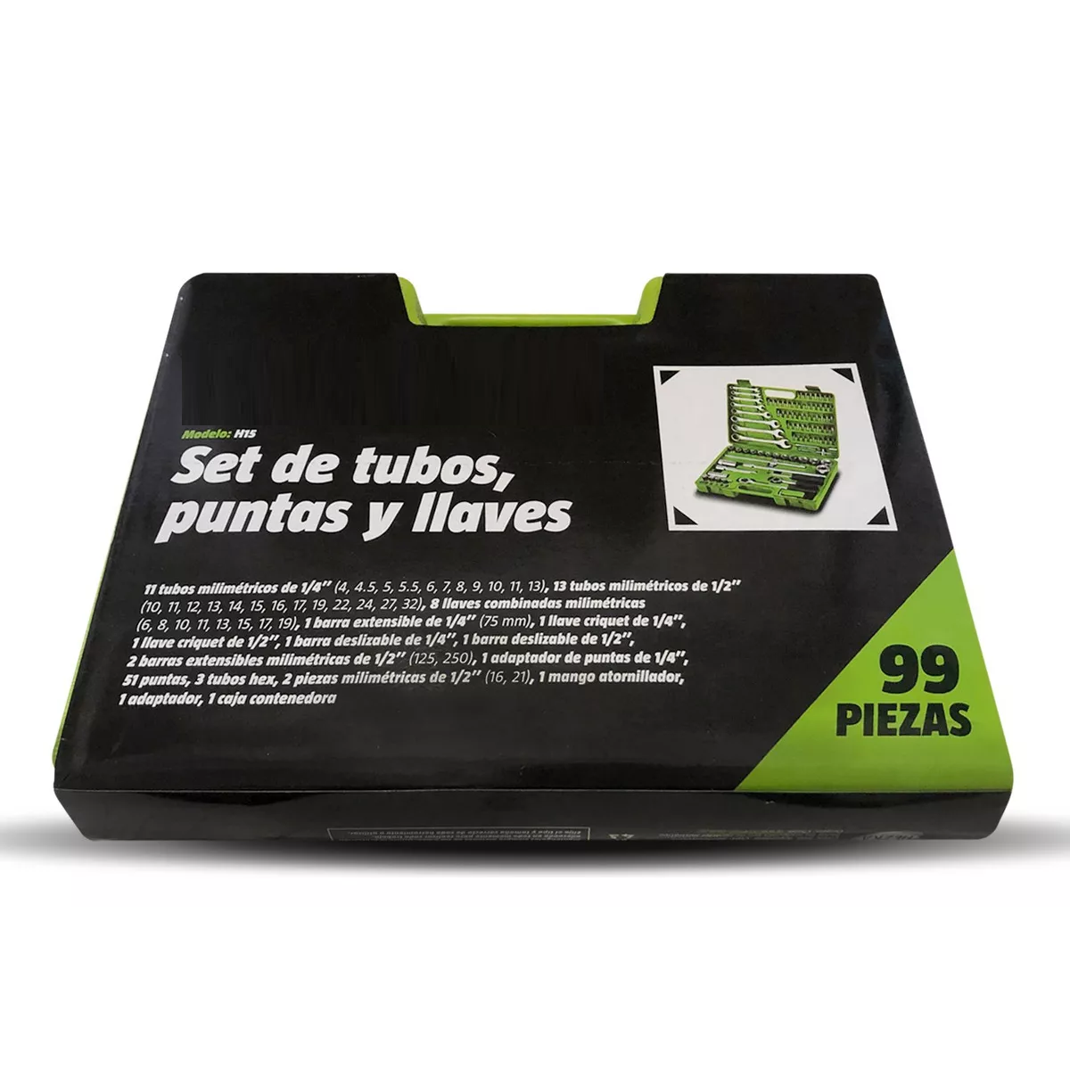 Foto 4 pulgar | Juego Herramientas Dados Llaves Y Puntas De 99 Piezas Eo Safe Imports Esi-14953 Verde