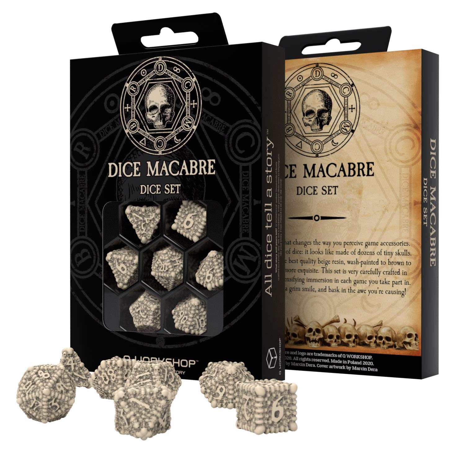 Juego De Dados Q-workshop Macabre Resin, 7 Piezas - Venta Internacional.