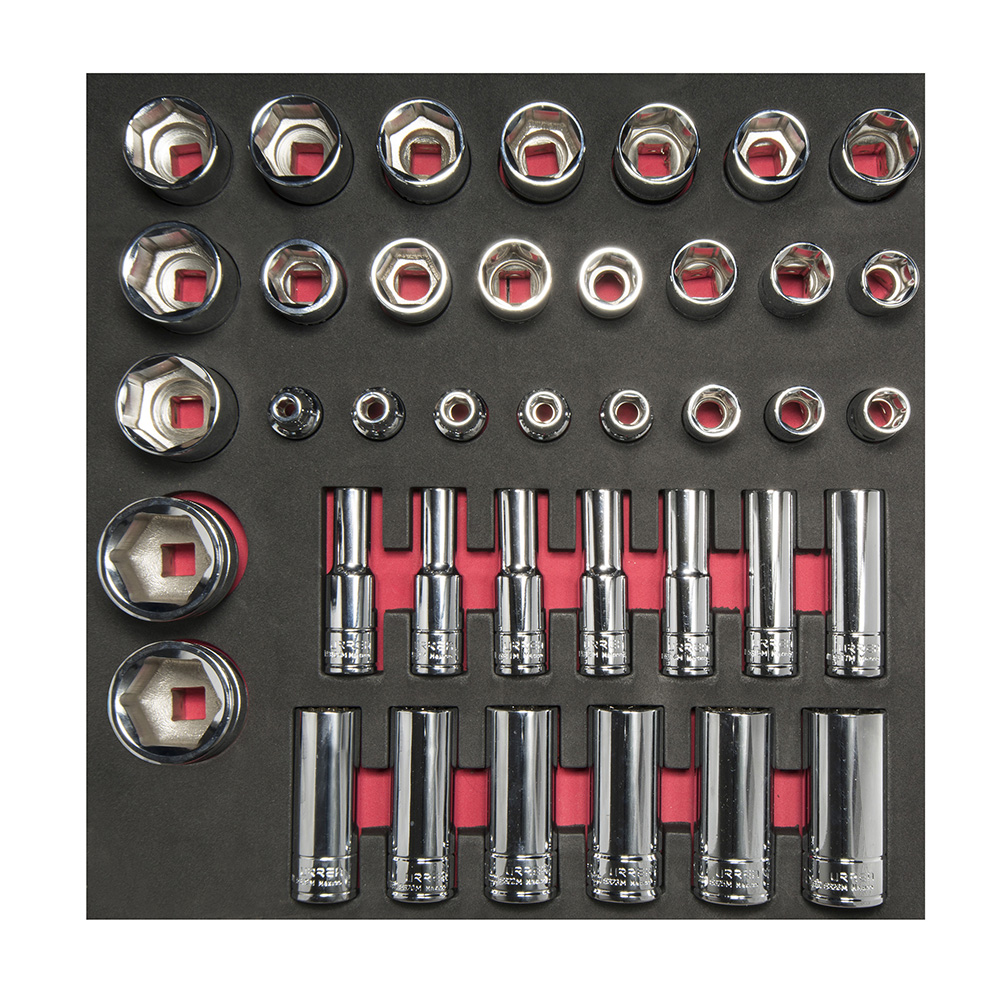 Juego De Dados Cortos Y Largos Cuadro De 1/2'' Métricos, 39 Piezas Urrea
