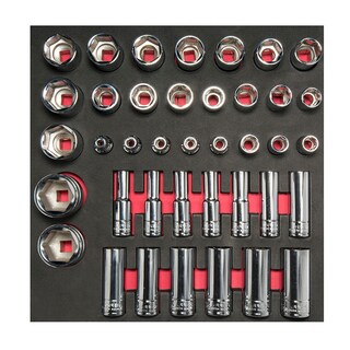 Foto 1 | Juego De Dados Cortos Y Largos Cuadro De 1/2'' Métricos, 39 Piezas Urrea