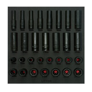 Foto 1 | Juego De Dados De Impacto Cortos Y Largos Métricos Cuadro De 1/2'', 30 Piezas Urrea