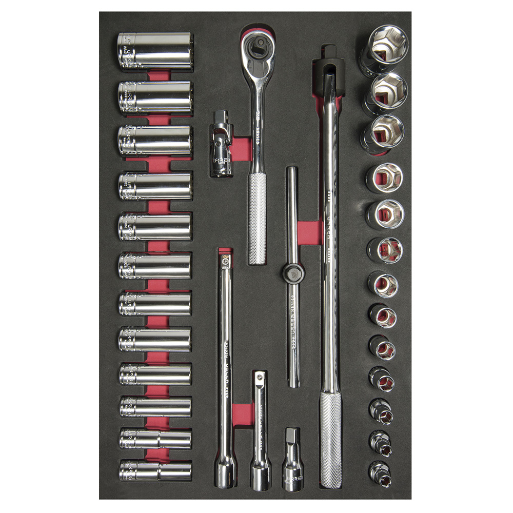 Juego De Dados Cortos Y Largos Y Accesorios Cuadro De 1/2'' En Pulgadas, 32 Piezas Urrea