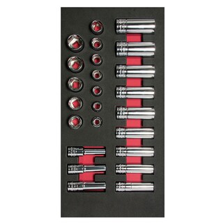 Foto 1 | Juego De Dados Cortos Y Largos Cuadro De 3/8'' Métricos, 24 Piezas Urrea