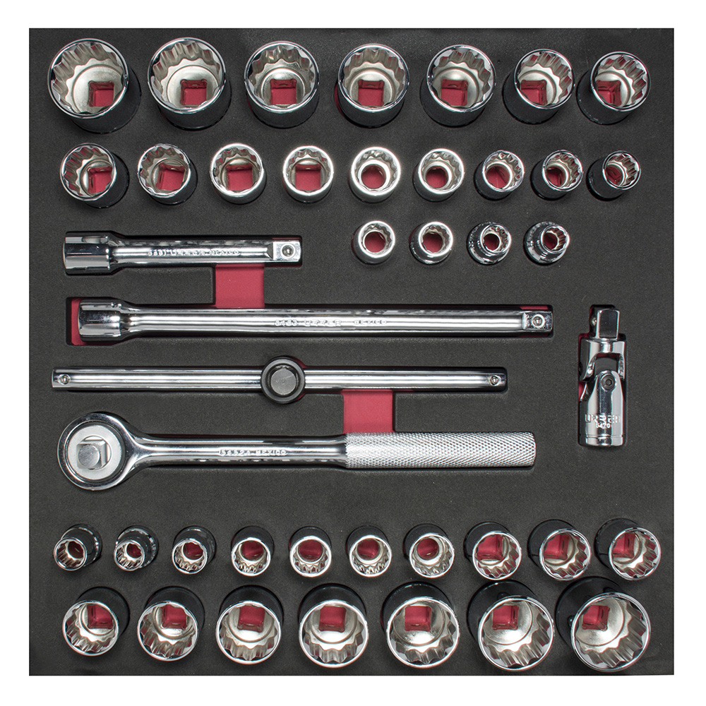 Foto 1 | Juego De Dados Cortos Y Accesorios Cuadro De 1/2'' Combinados, 42 Piezas Urrea