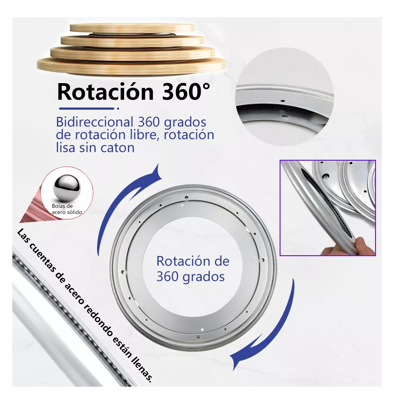Foto 3 pulgar | Base Giratoria Para Muebles, 30.5 Cm 2 Pcs, Plata