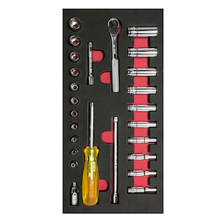 Foto 1 | Juego De Dados Cortos Y Largos Y Accesorios Cuadro De 1/4'' En Pulgadas, 26 Piezas Urrea