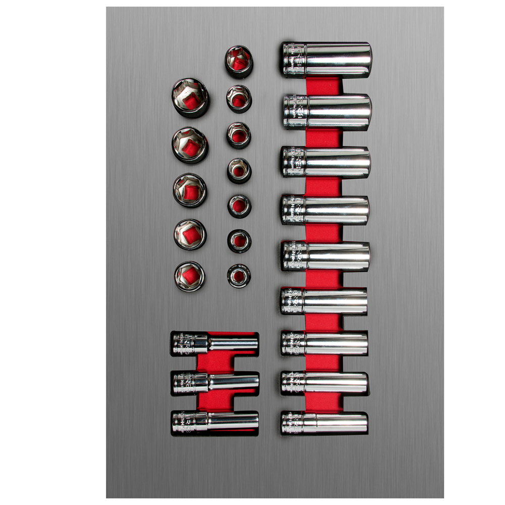 Juego De Dados Cortos Y Largos Cuadro De 3/8'' Métricos, 24 Piezas Urrea