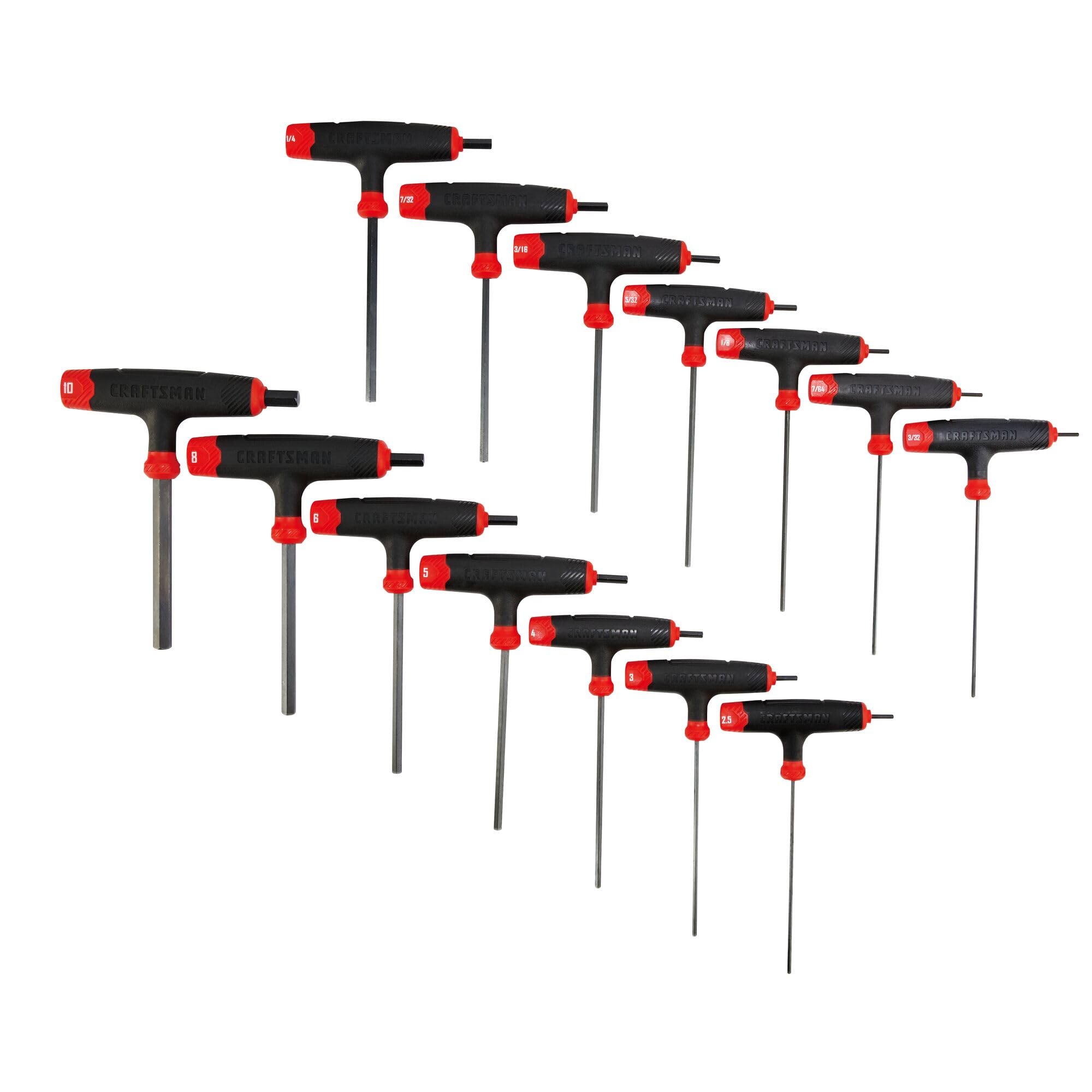 Juego De Llaves Craftsman Con Mango En T Allen Hex Keys Sae Y Mm, 14 Piezas - Venta Internacional.