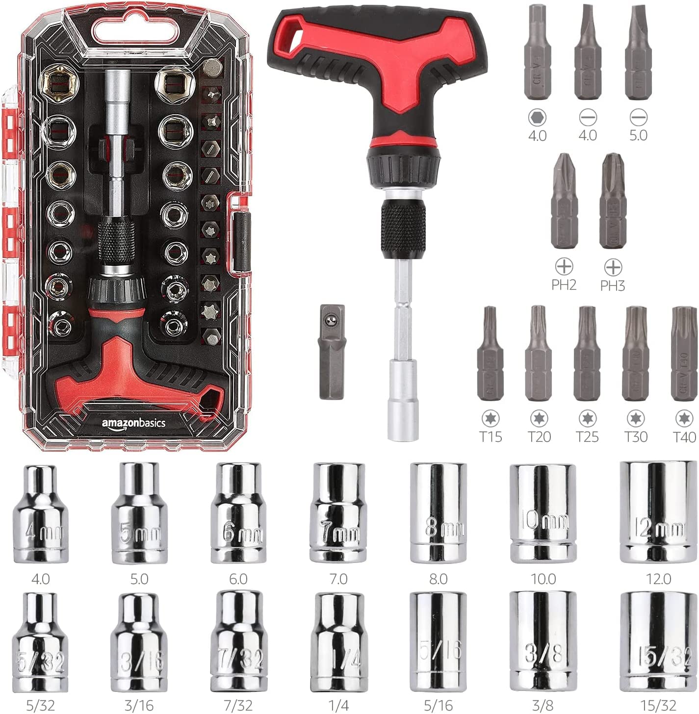 Foto 2 pulgar | Juego de 27 Llaves De Trinquete Y Destornilladores Magnéticos Con Mango En T - Venta Internacional