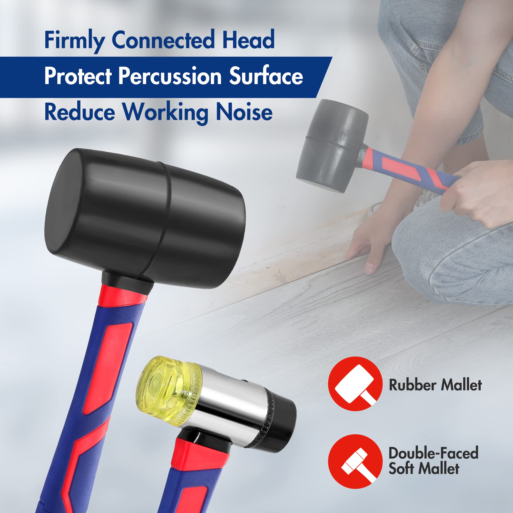 Foto 5 pulgar | Juego De Martillos Workpro De 5 Piezas Con Mazo De Goma Y Trineo De 1,4 Kg - Venta Internacional.