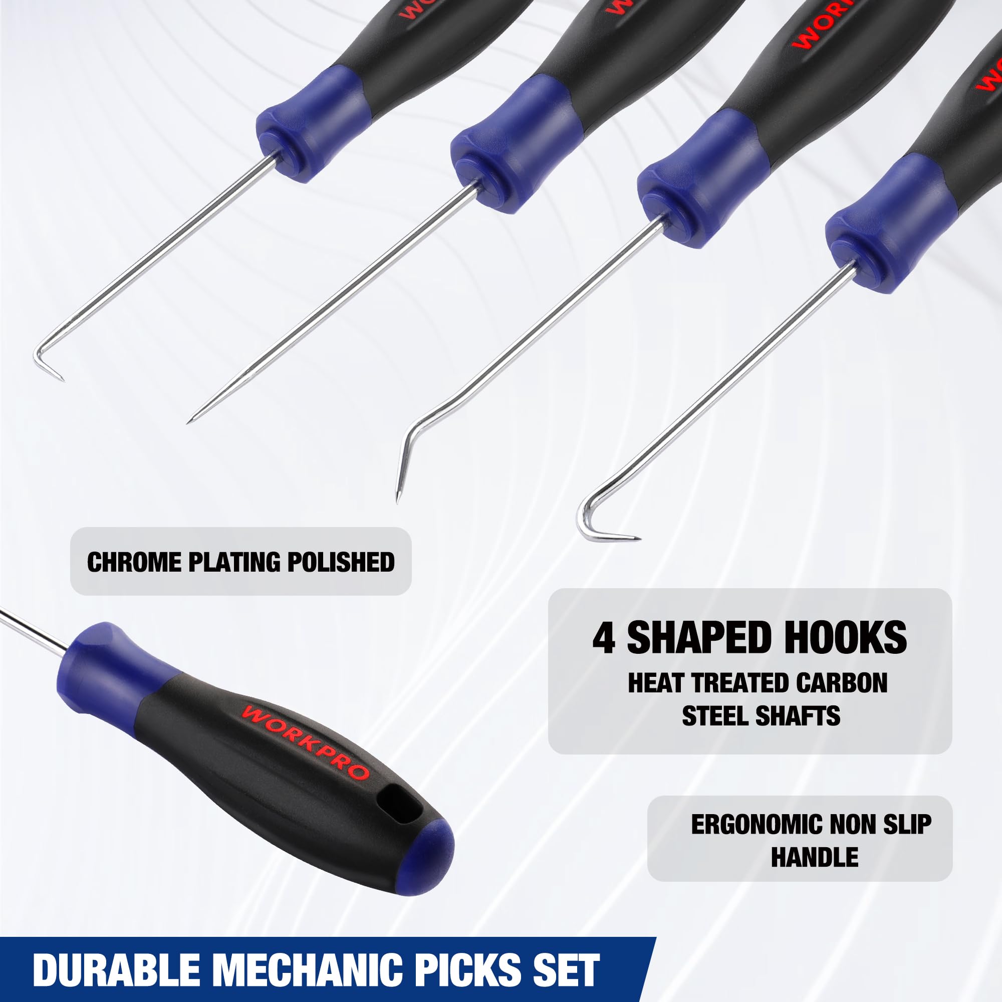 Foto 4 pulgar | Juego De Ganchos Y Púas Workpro Precision De 4 Piezas Con Bolsa - Venta Internacional.
