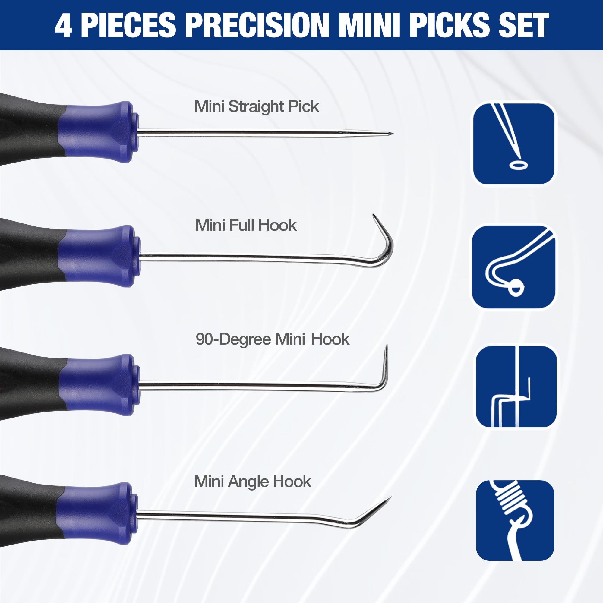 Foto 5 pulgar | Juego De Ganchos Y Púas Workpro Precision De 4 Piezas Con Bolsa - Venta Internacional.