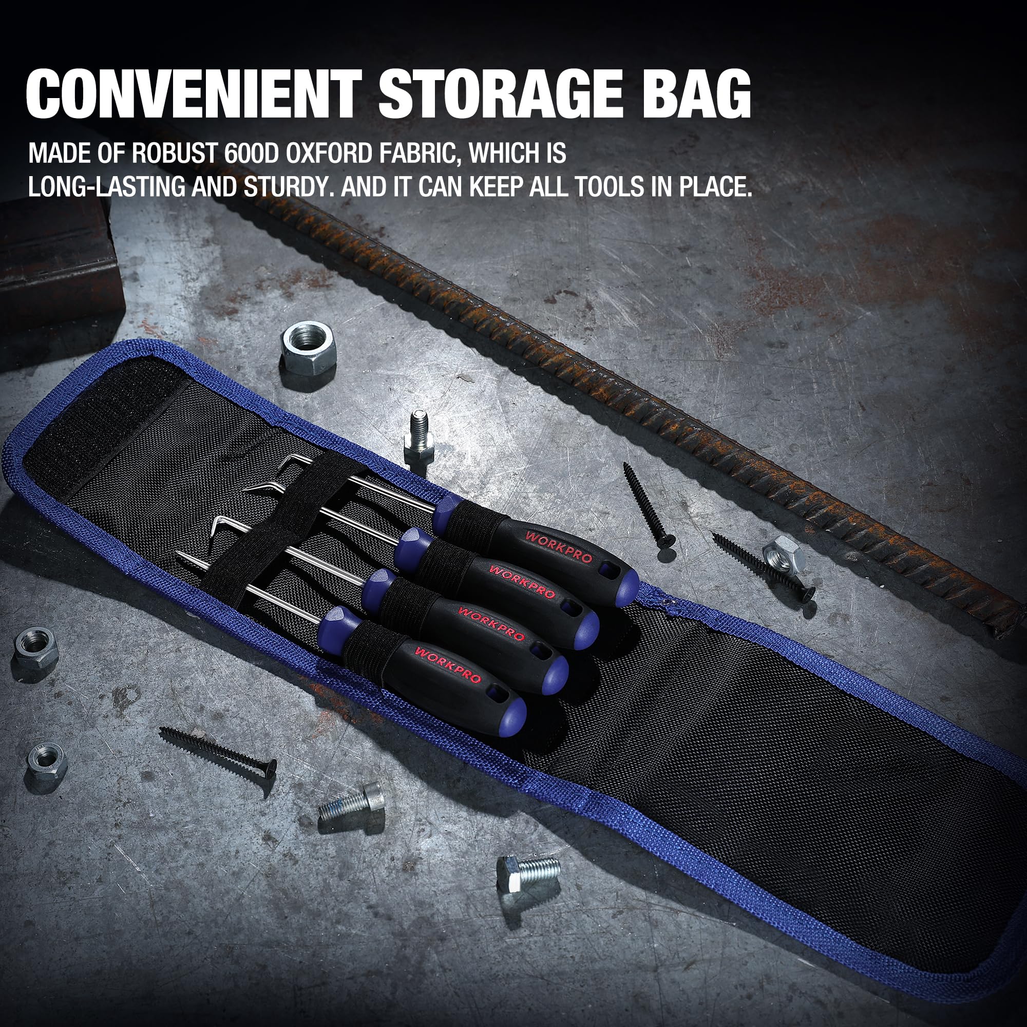 Foto 6 pulgar | Juego De Ganchos Y Púas Workpro Precision De 4 Piezas Con Bolsa - Venta Internacional.