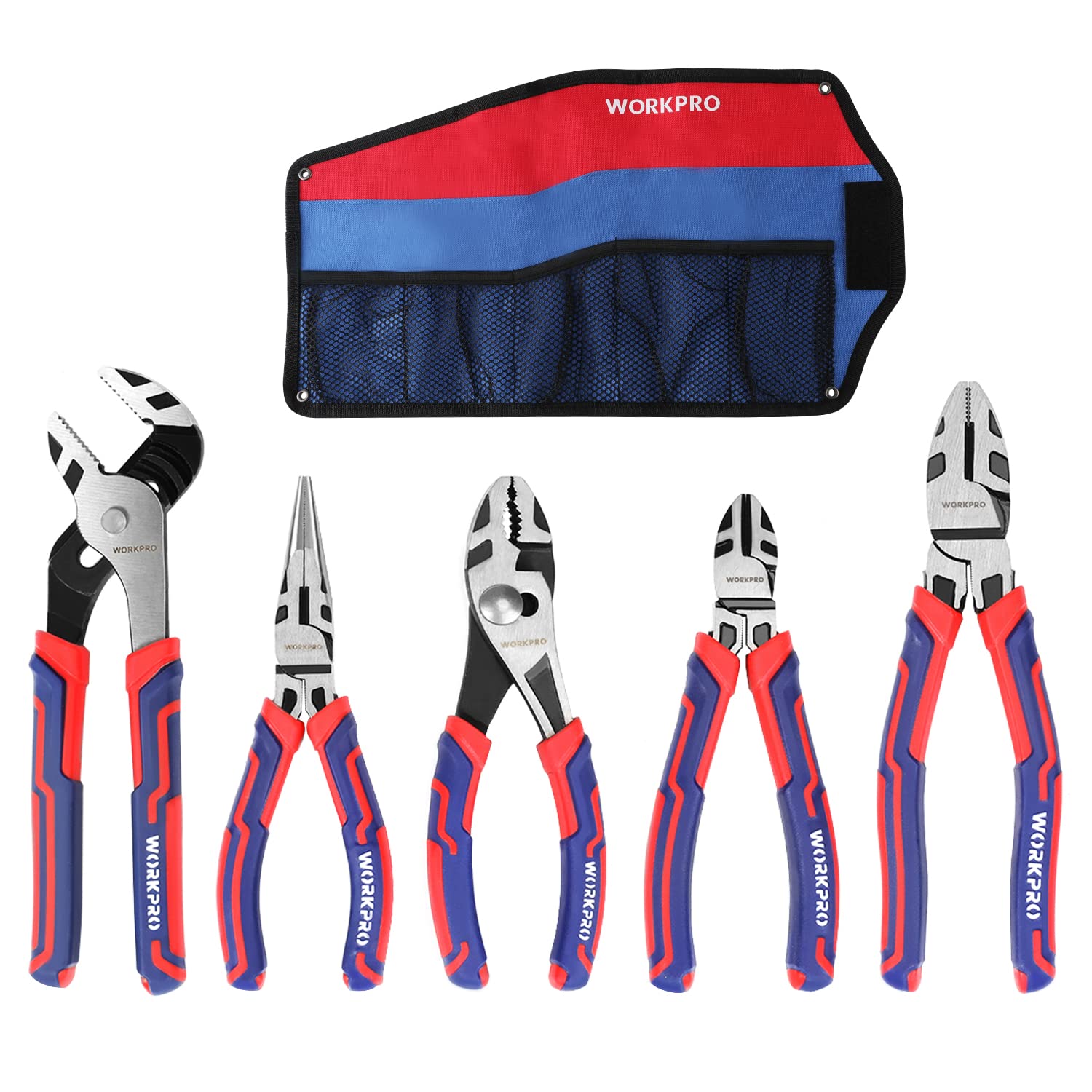 Juego De Alicates Workpro Premium Cr-v Construction De 6 A 8 Pulgadas Con Bolsa - Venta Internacional.