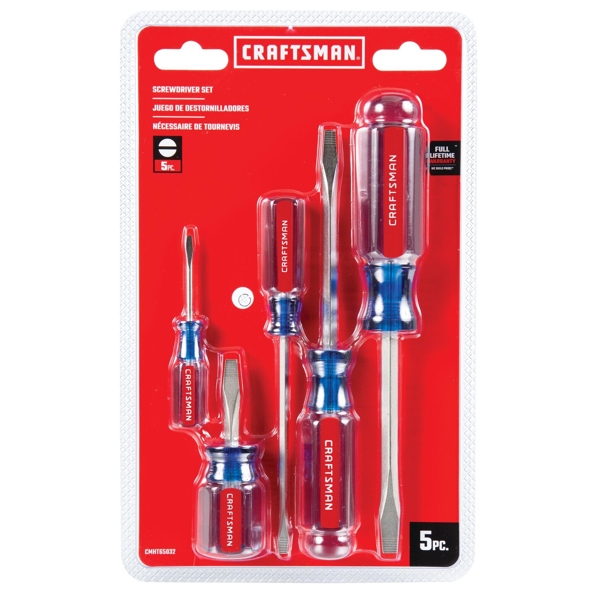 Foto 3 pulgar | Juego De Destornilladores Craftsman De Cabeza Ranurada/plana, 5 Piezas - Venta Internacional.