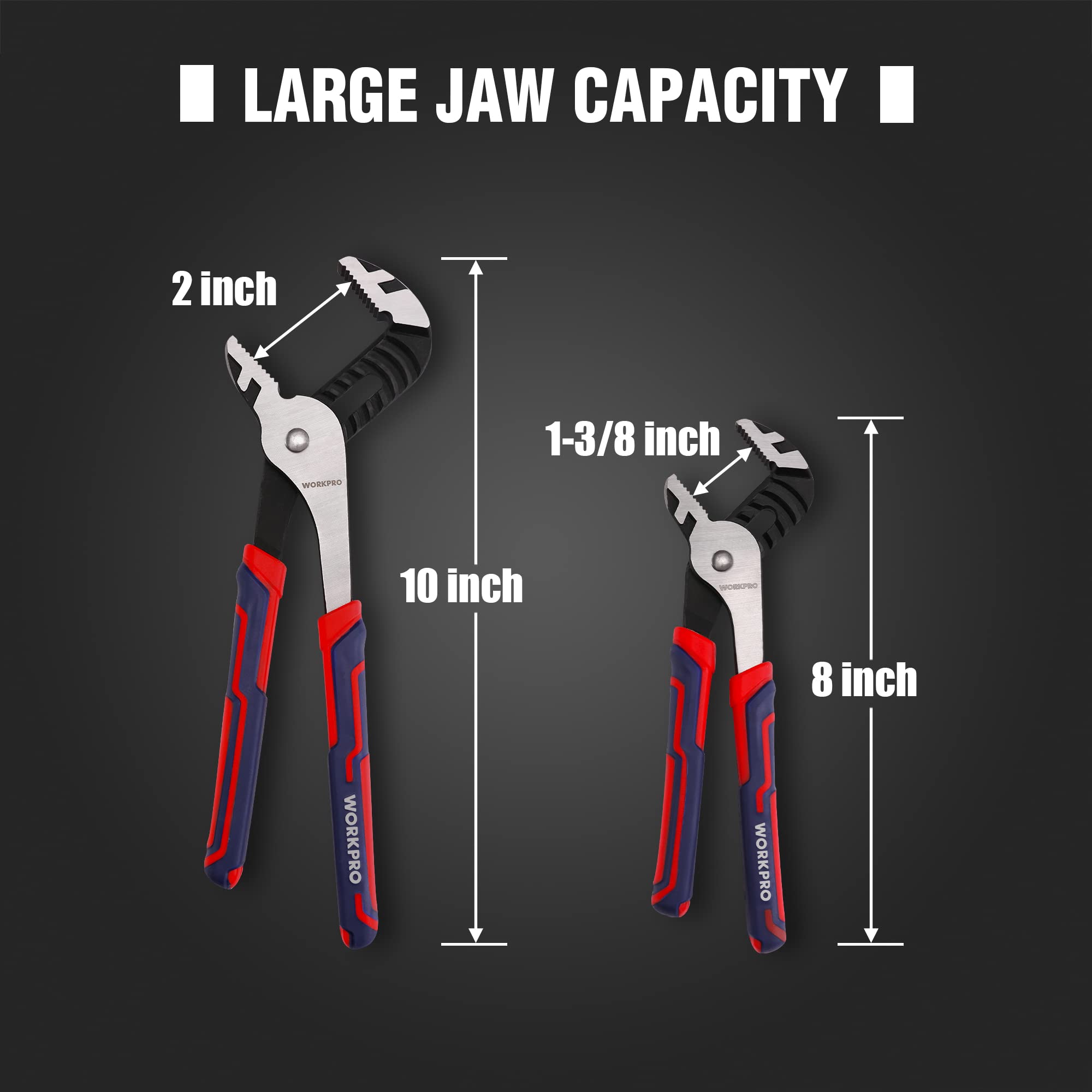 Foto 5 pulgar | Juego De Alicates Workpro Groove Joint De 25 Y 20 Cm Ajustables - Venta Internacional.