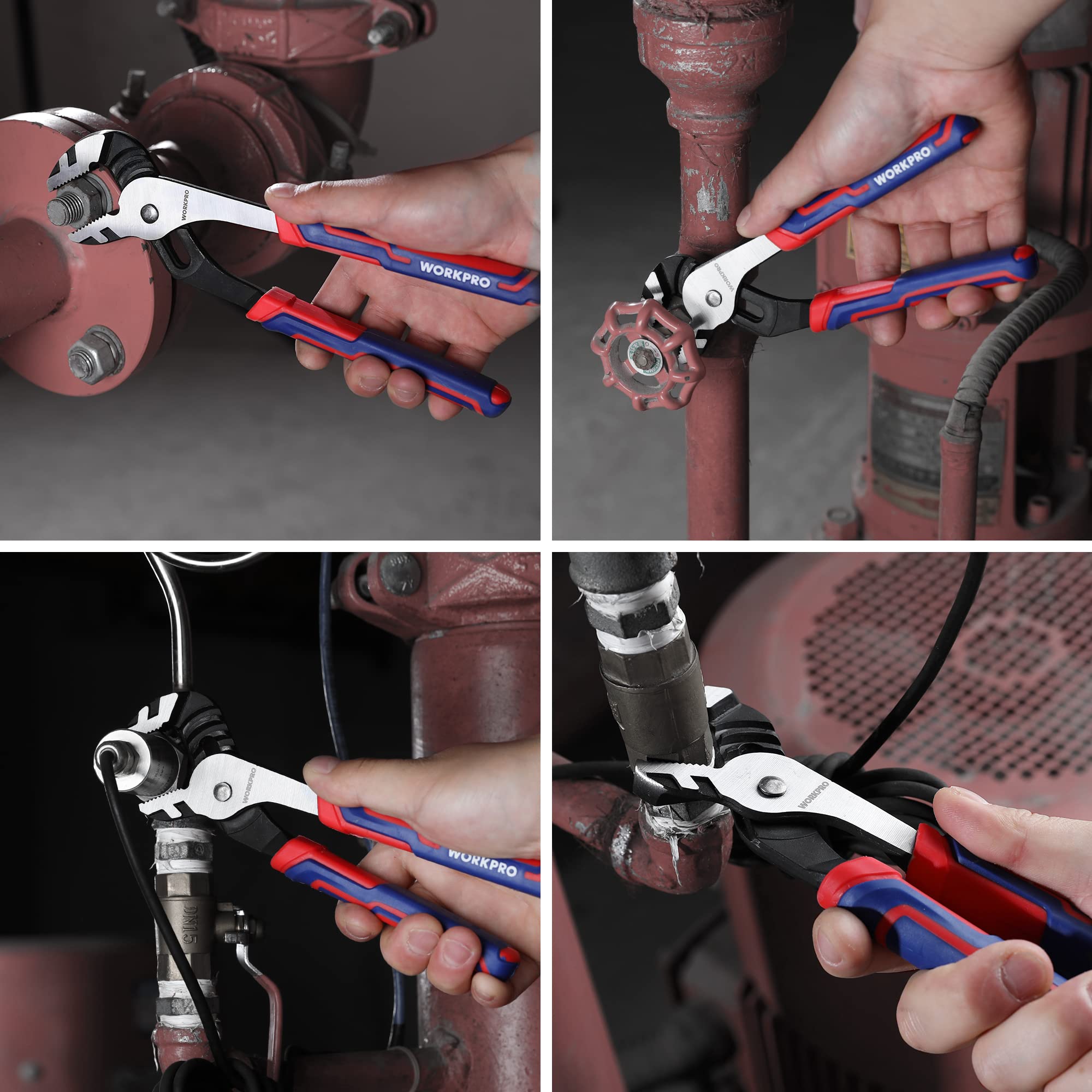 Foto 8 pulgar | Juego De Alicates Workpro Groove Joint De 25 Y 20 Cm Ajustables - Venta Internacional.
