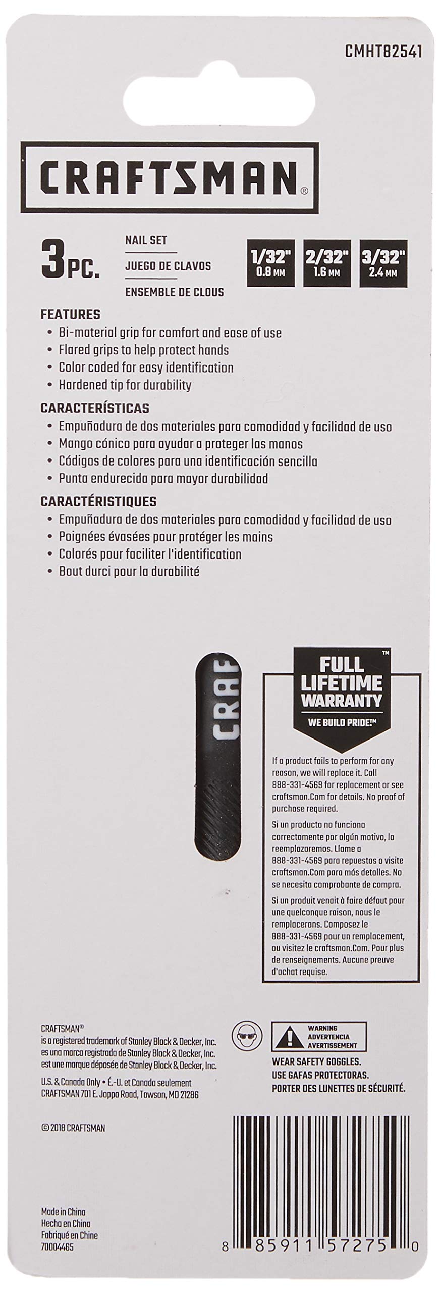 Foto 4 pulgar | Set De Uñas Craftsman De 3 Piezas Cmht82541 Con Empuñadura Bimaterial - Venta Internacional.