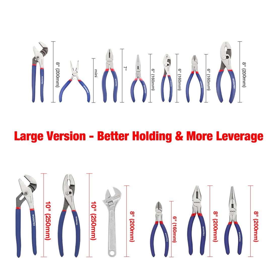 Foto 3 pulgar | Juego De Alicates Y Llaves Workpro De 6 Piezas Para Bricolaje Y Uso Doméstico - Venta Internacional.