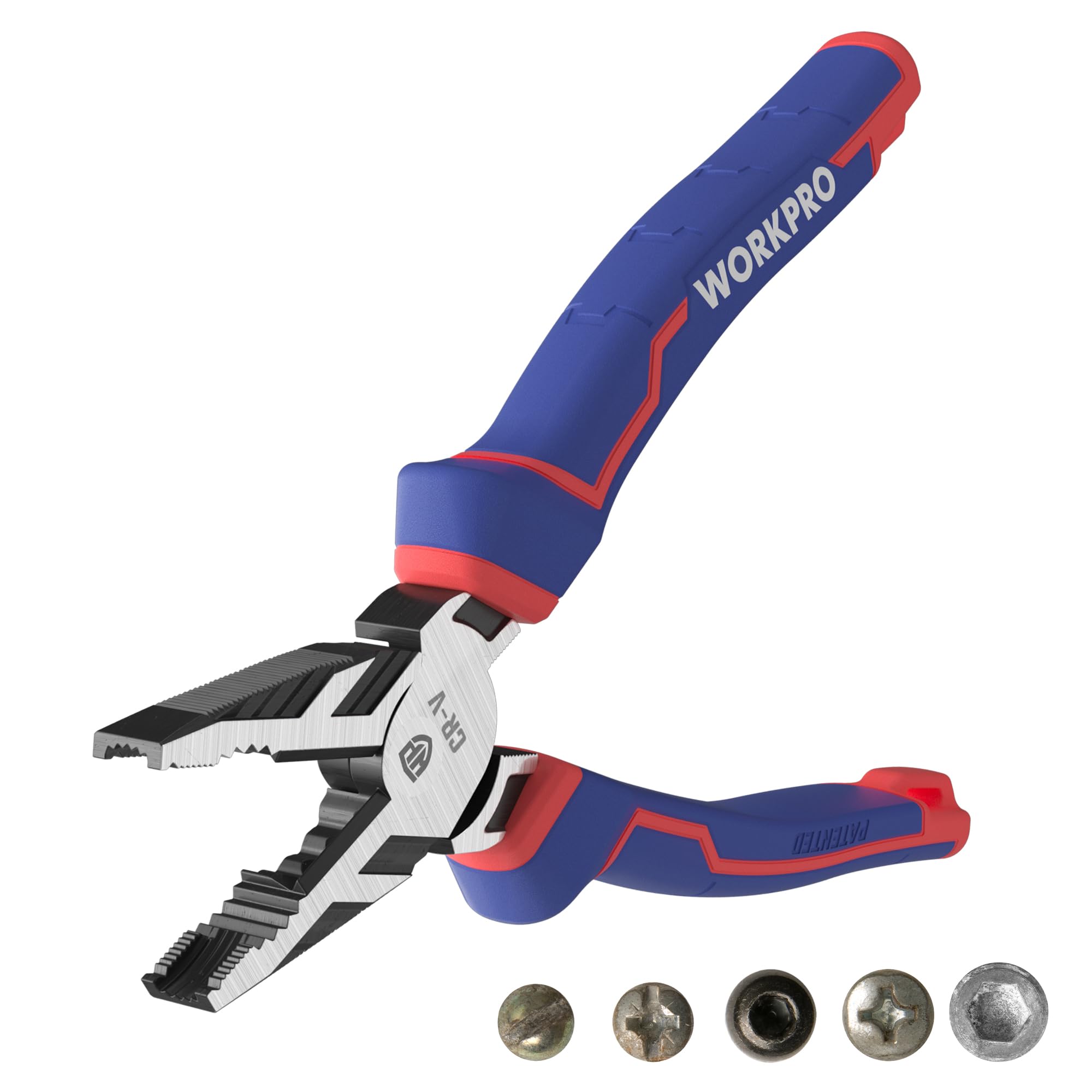 Foto 2 pulgar | Extractor De Tornillos Pliers Workpro Linesman Pro Con Mordazas Antideslizantes - Venta Internacional.
