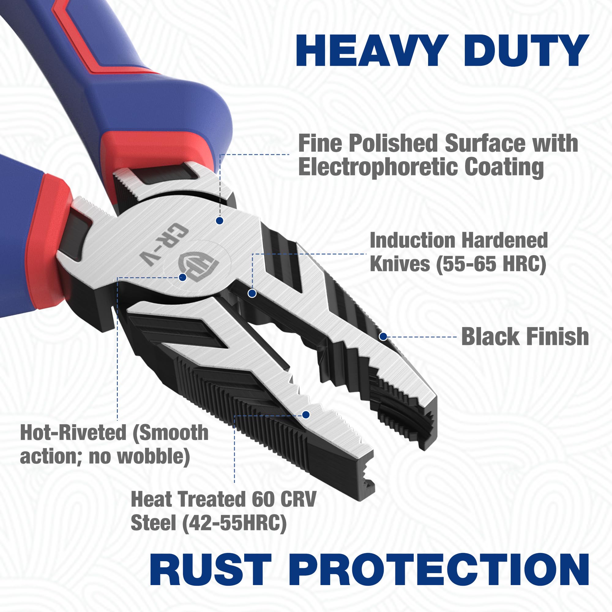 Foto 4 pulgar | Extractor De Tornillos Pliers Workpro Linesman Pro Con Mordazas Antideslizantes - Venta Internacional.