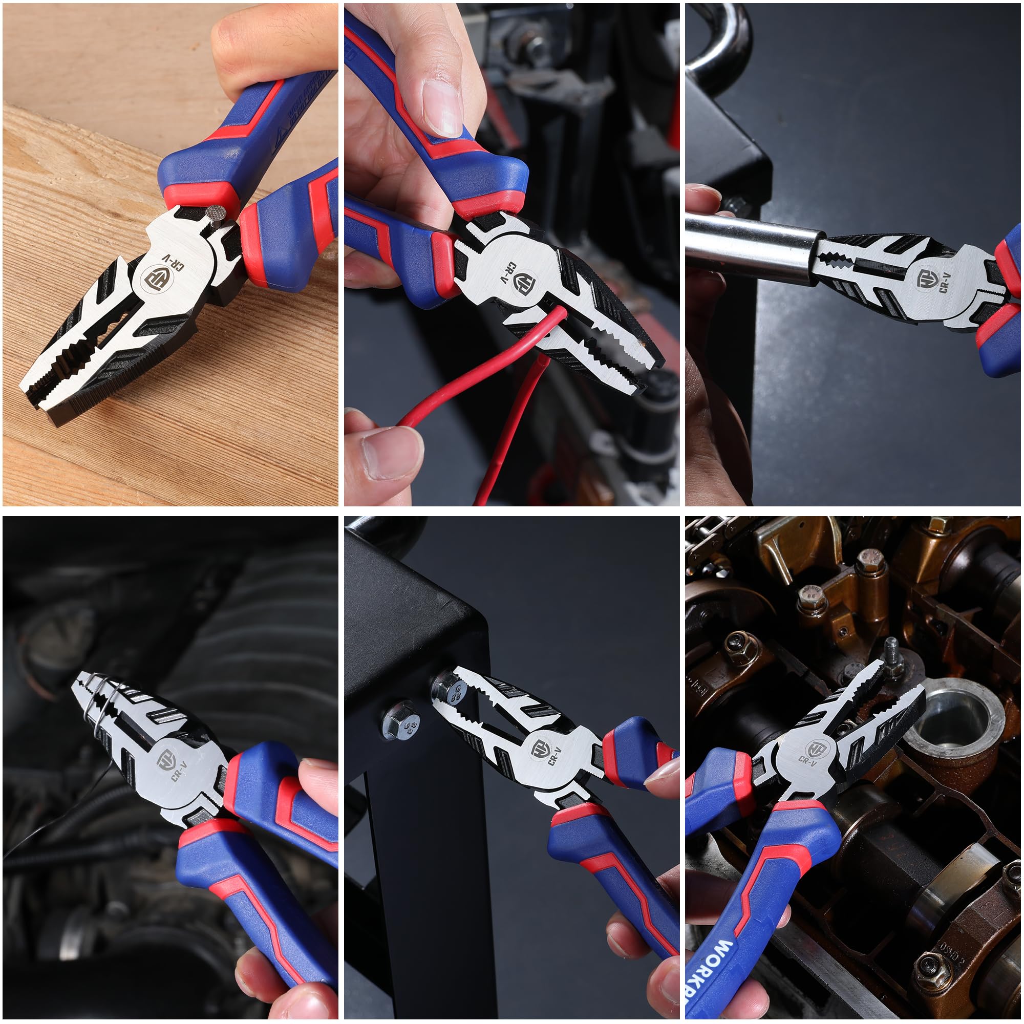 Foto 7 pulgar | Extractor De Tornillos Pliers Workpro Linesman Pro Con Mordazas Antideslizantes - Venta Internacional.