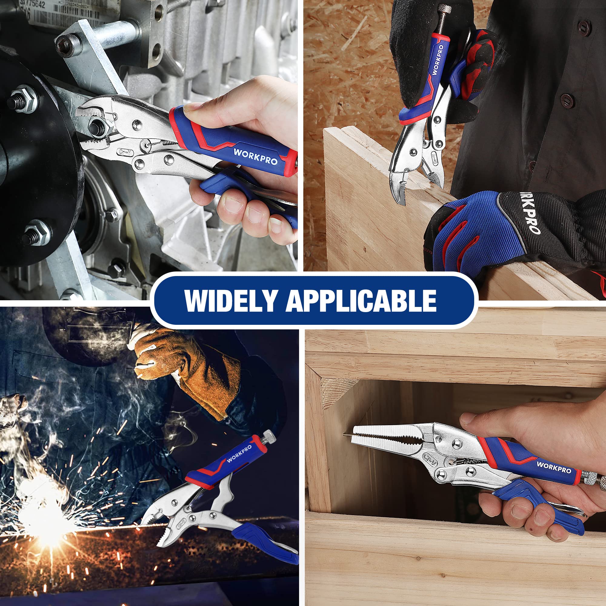 Foto 7 pulgar | Juego De Alicates Con Cierre Workpro, 2 Piezas, Acero Cr-v, 18 Cm Y 17 Cm - Venta Internacional.