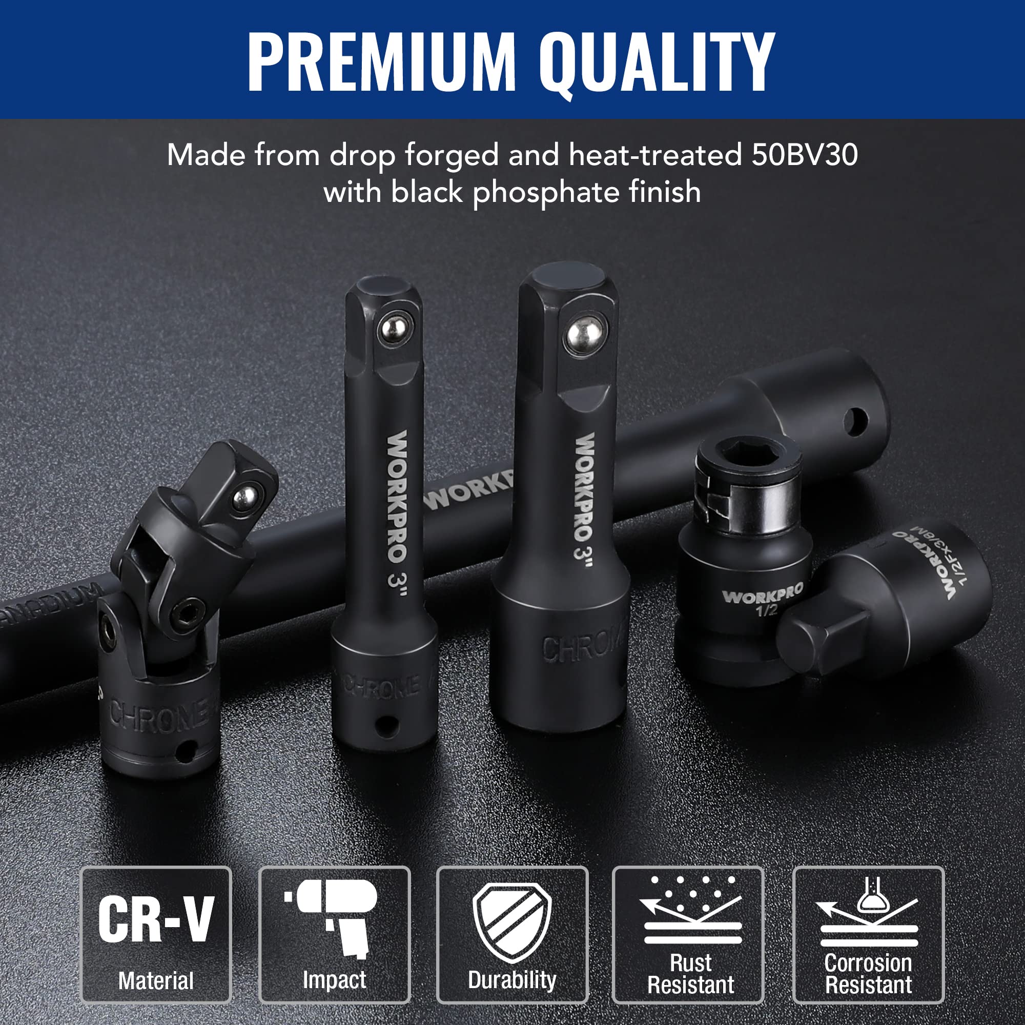 Foto 4 pulgar | Juego de Accesorios para Herramientas de Accionamiento Workpro 18 Piezas con Estuche - Venta Internacional