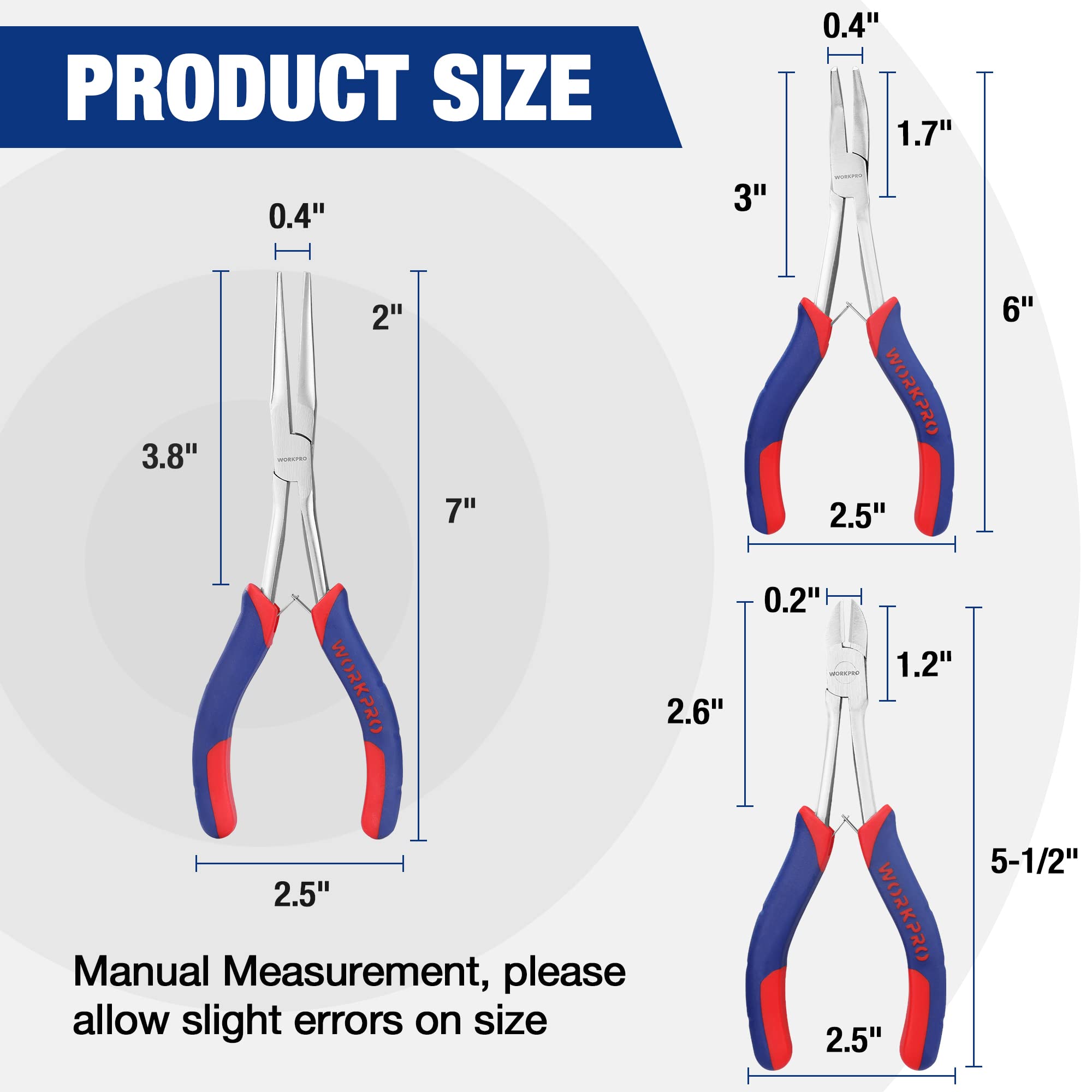 Foto 4 pulgar | Juego de Alicates Workpro 3 Piezas-Venta Internacional