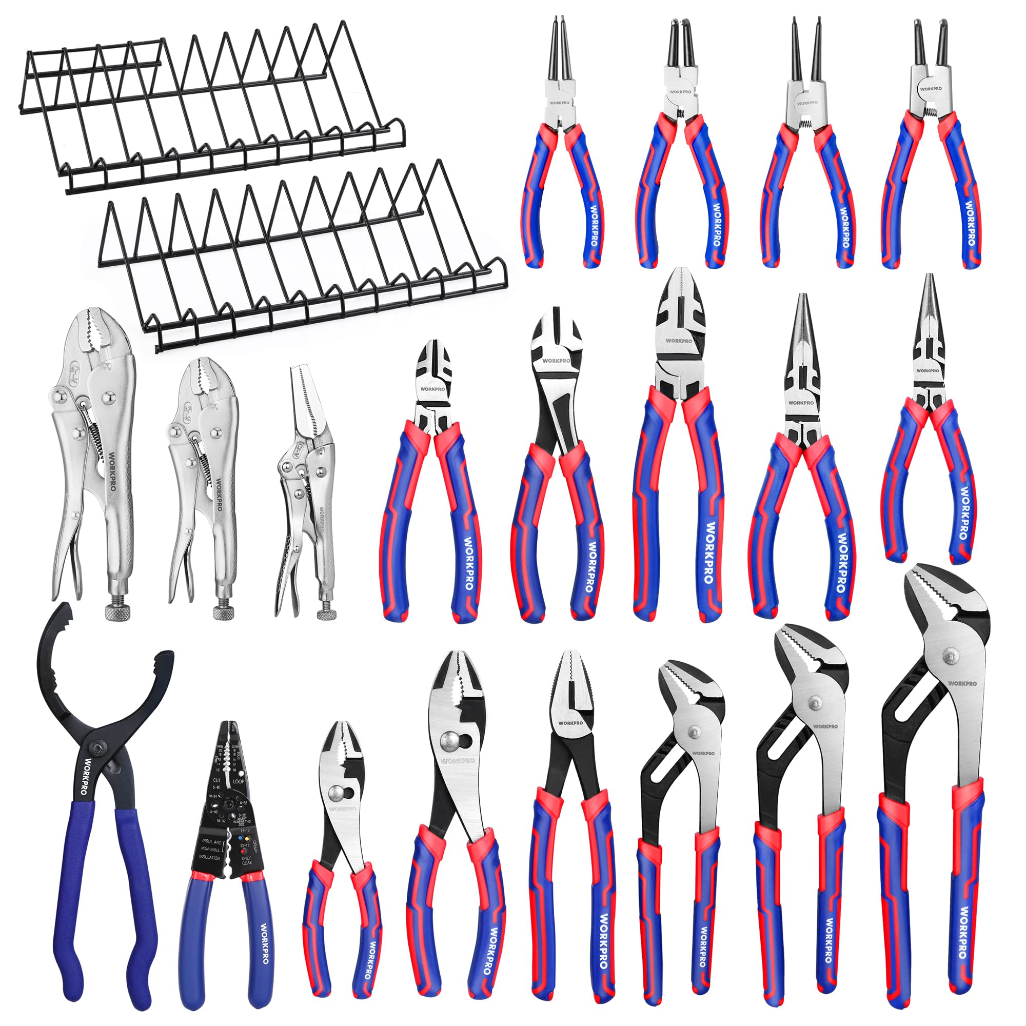 Foto 2 pulgar | Juego de Alicates Workpro 20 Piezas con 2 Estantes Organizadores - Venta Internacional
