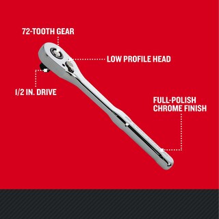 Foto 2 | Tracción Ratchet Craftsman De Perfil Bajo De 1/2 Pulgada Con 72 Dientes - Venta Internacional.