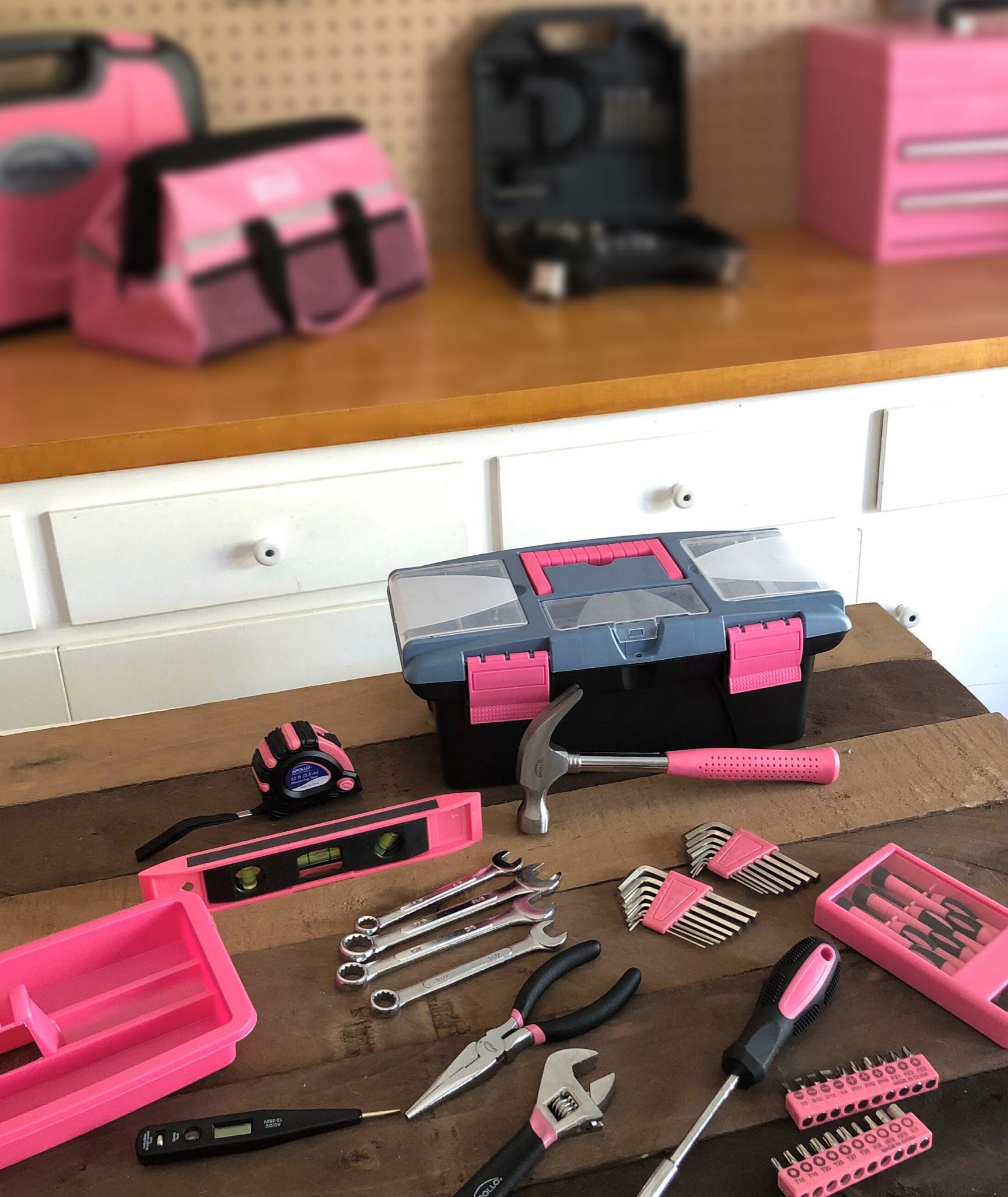 Foto 4 pulgar | Juego De Herramientas Apollo Tools, 53 Piezas, Para Reparaciones De Bricolaje, Cinta Rosa - Venta Internacional.