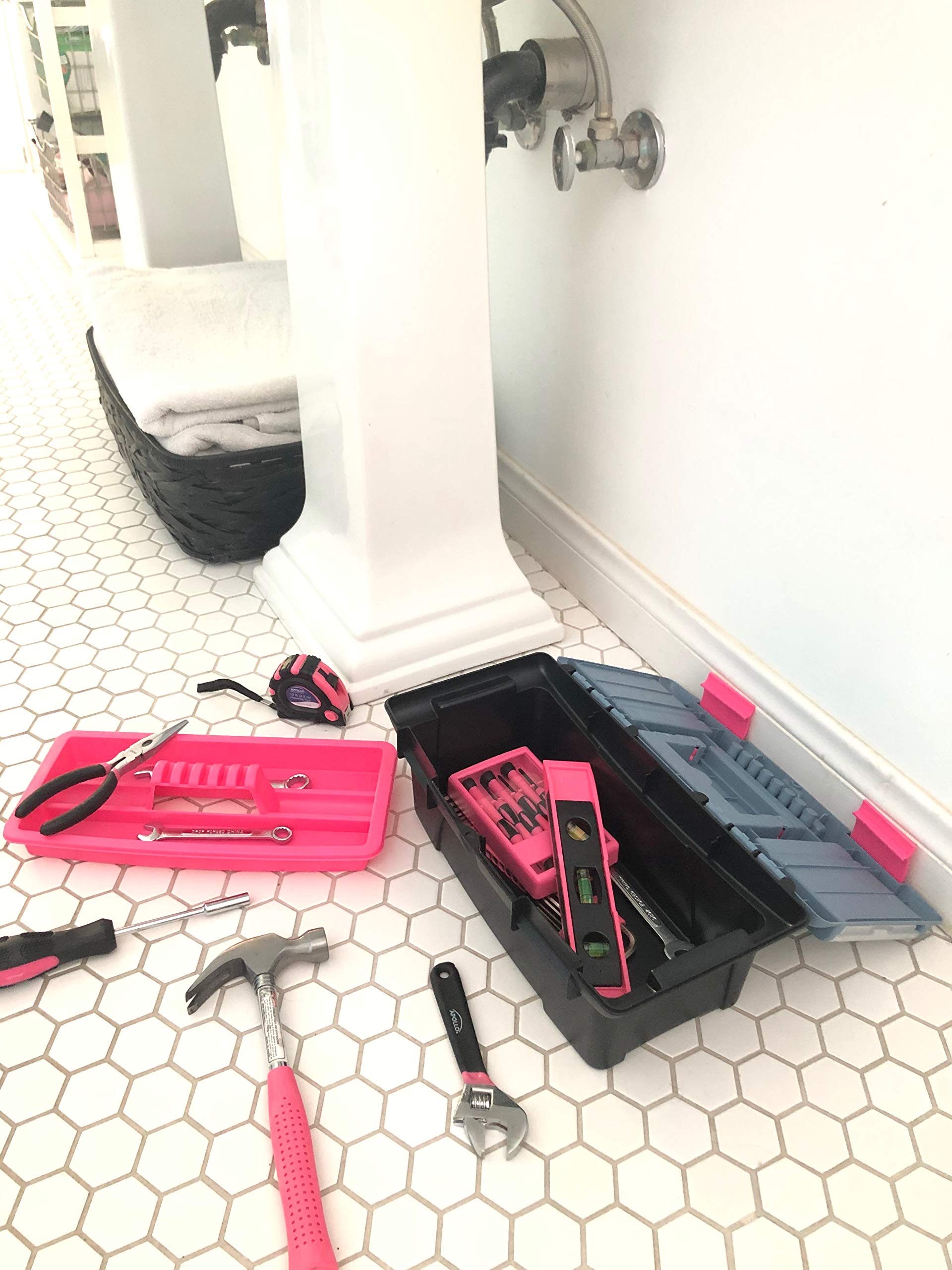 Foto 4 | Juego De Herramientas Apollo Tools, 53 Piezas, Para Reparaciones De Bricolaje, Cinta Rosa - Venta Internacional.