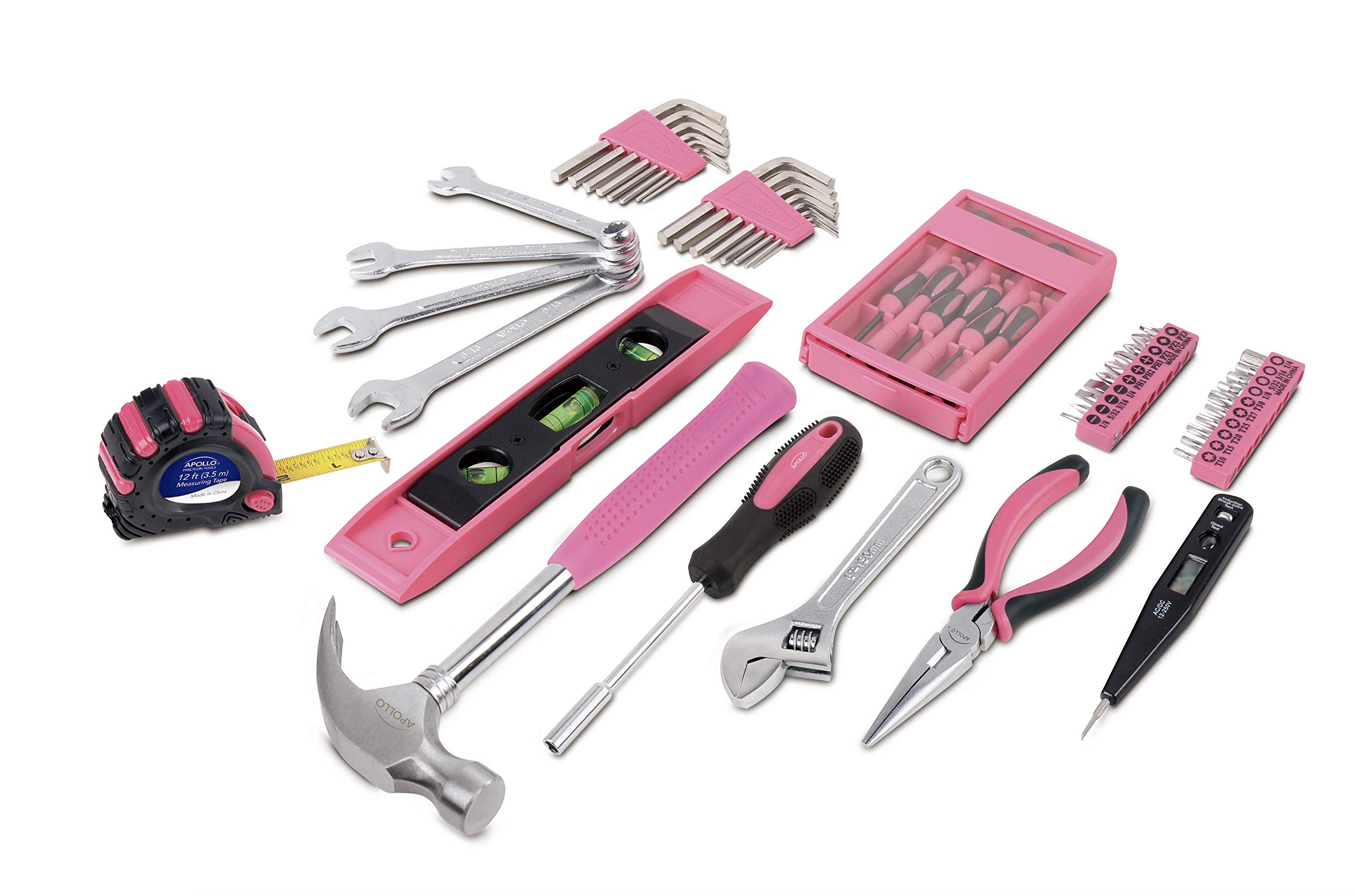 Foto 6 pulgar | Juego De Herramientas Apollo Tools, 53 Piezas, Para Reparaciones De Bricolaje, Cinta Rosa - Venta Internacional.