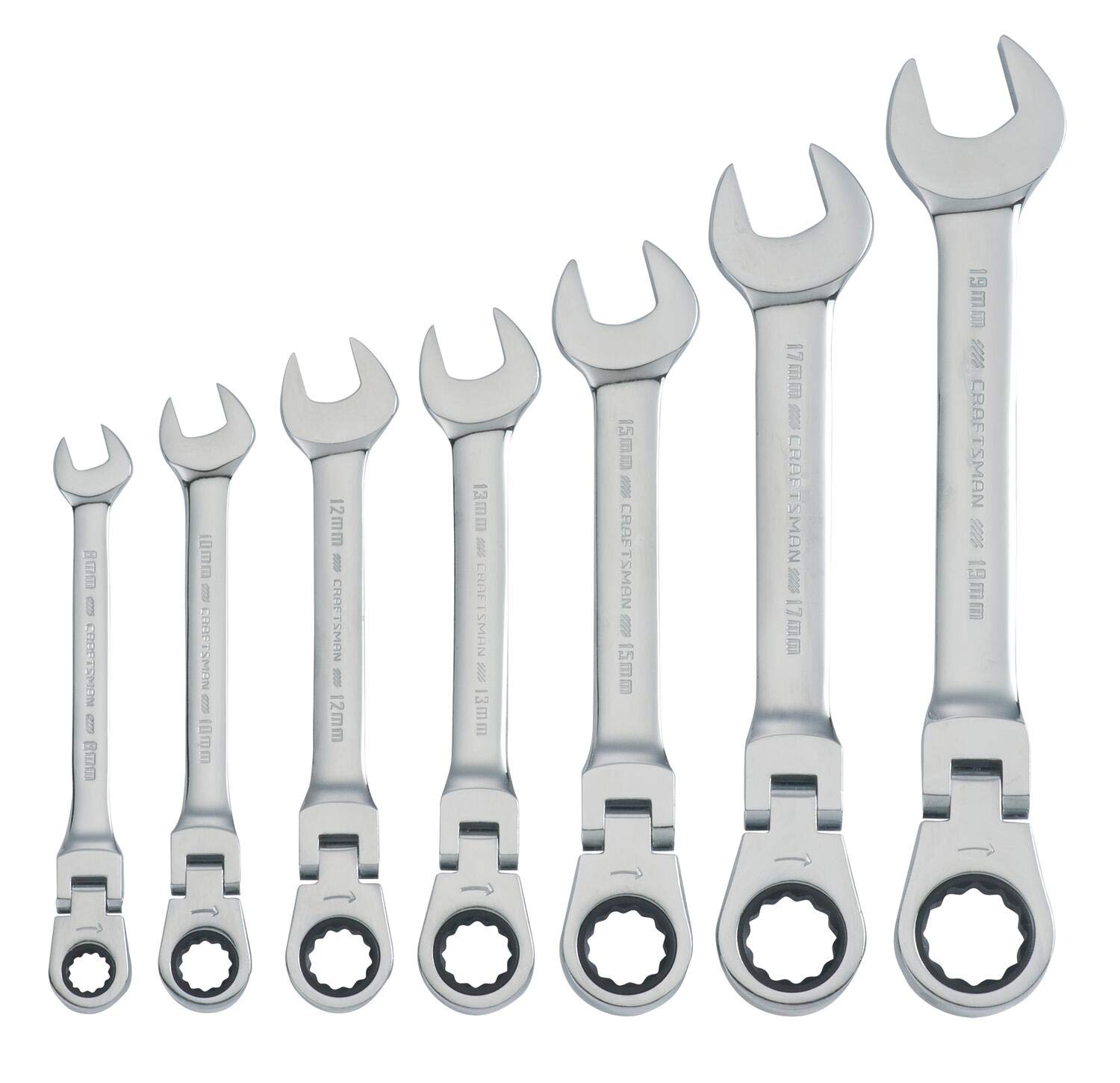 Foto 2 pulgar | Juego De Trinquetes Craftsman, Paquete De 7 Unidades, 72 Dientes, Cabezal Flexible 180°, Cromado - Venta Internacional.