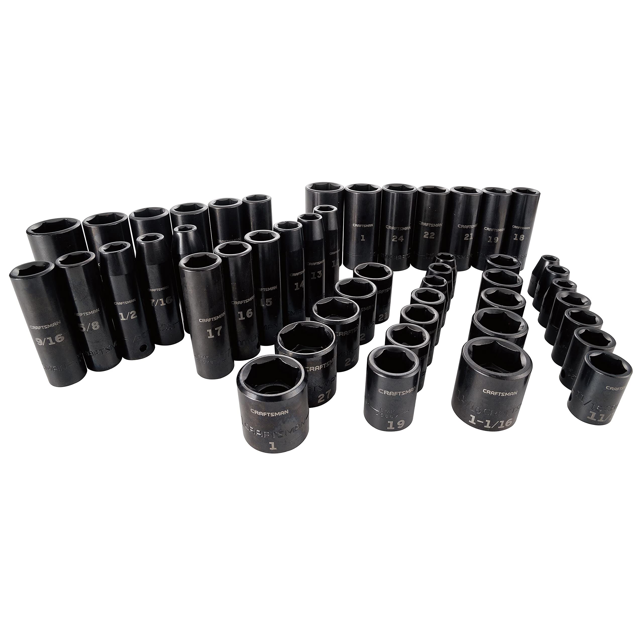 Juego De Enchufes Craftsman Deep Impact Sae De 1/2 Pulgada Y 48 Piezas - Venta Internacional.