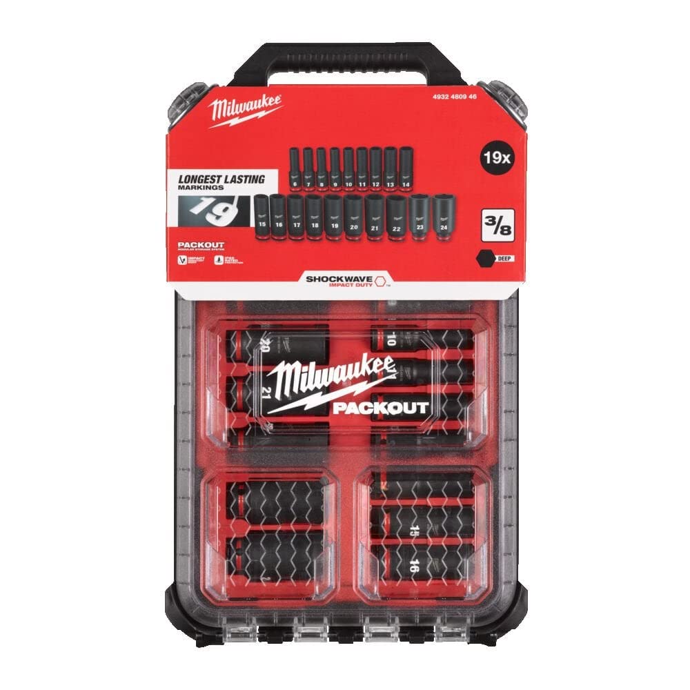 Foto 2 pulgar | Juego De Enchufes Milwaukee 4932480946 3/8 Drive Packout, 19 Piezas - Venta Internacional.