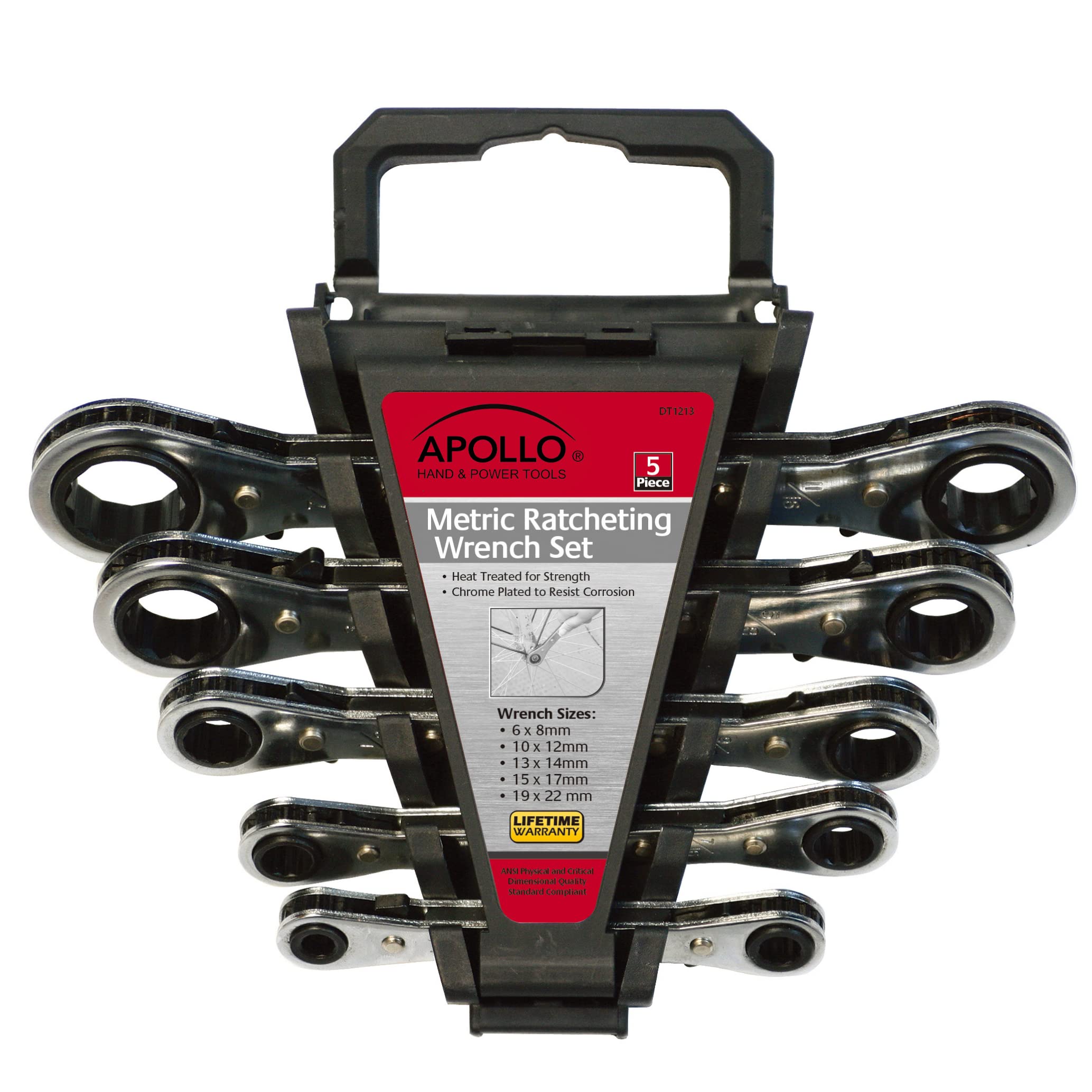 Foto 2 pulgar | Juego De Llaves De Trinquete Apollo Tools Dt1213, 5 Piezas Métricas - Venta Internacional.
