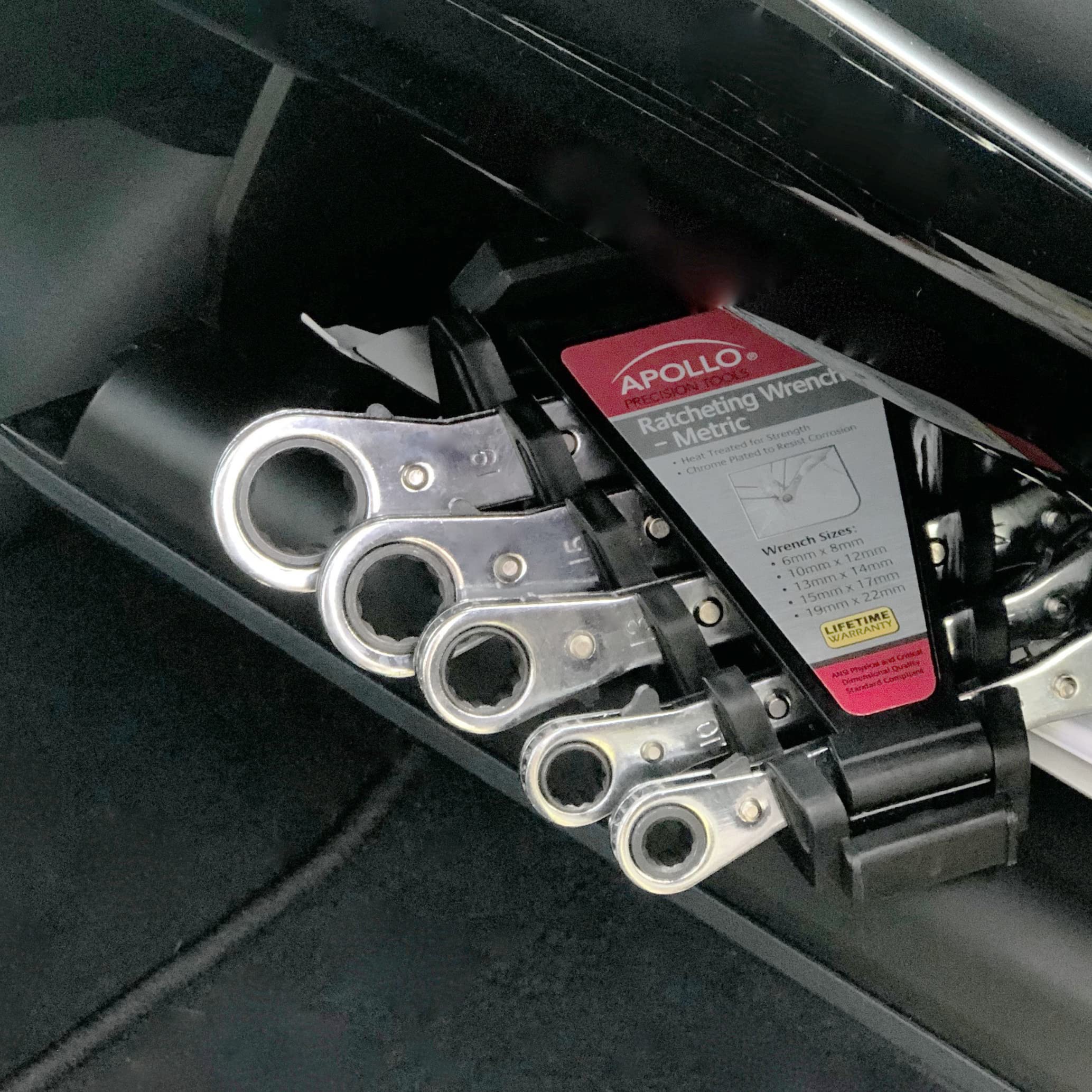 Foto 3 | Juego De Llaves De Trinquete Apollo Tools Dt1213, 5 Piezas Métricas - Venta Internacional.