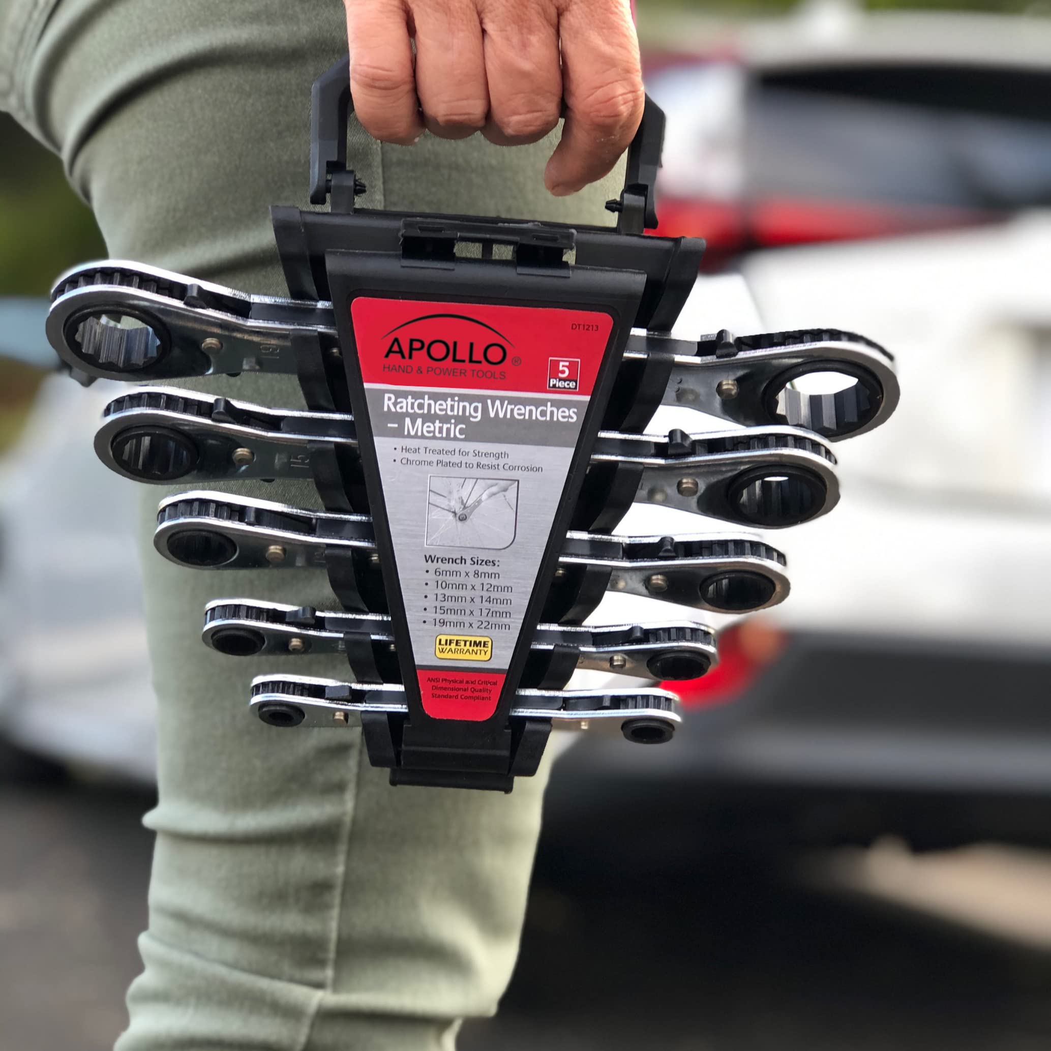 Foto 5 pulgar | Juego De Llaves De Trinquete Apollo Tools Dt1213, 5 Piezas Métricas - Venta Internacional.