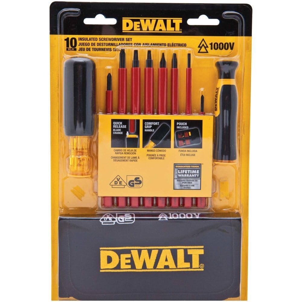 Foto 6 pulgar | Juego De Destornilladores Dewalt Con Aislamiento Y Empuñadura De Vinilo, 10 Piezas - Venta Internacional.