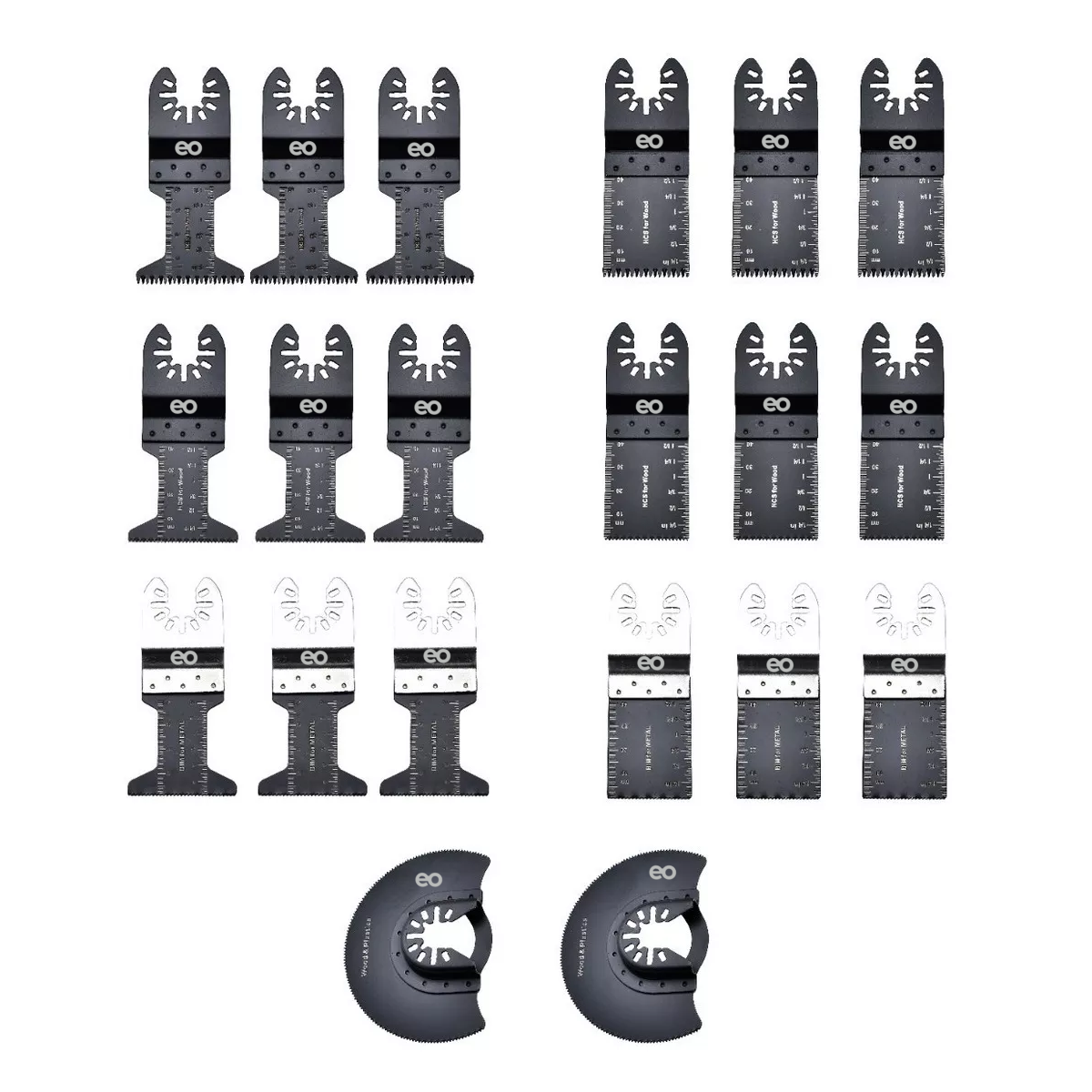 Foto 2 pulgar | Set Hoja Sierra Oscilante Metal Madera Segueta 20pzs Eo Safe Imports Esi-13141-1 Negro